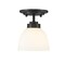 Z-Lite Ashton 1 Light Flush Mount, Matte Black & Matte Opal 443F1-MB - alternate 3